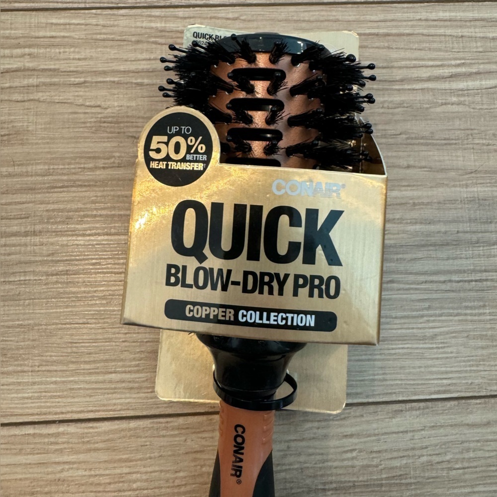 NWT Conair Quick Blow-Dry Pro Copper Hair Brush - Picture 5 of 8